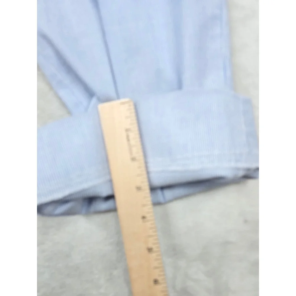 Alan Flusser Seersucker Dress Pants Mens 34x29‎ Blue White Micro Stripe Cotton